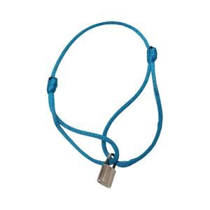 Louis Vuitton blue cord Sterling Silver LV lock UNICEF bracelet
